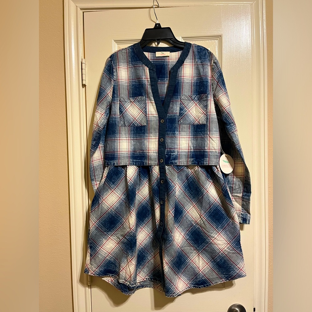 Hummingbird Multicolor Plaid Dress